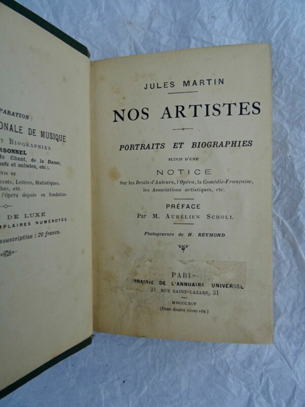 NOS ARTISTES. Portraits et biographies suivis d'une notice... 1895 – Image 9