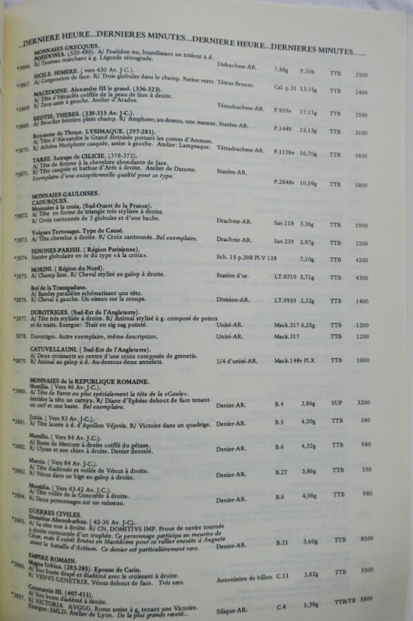 NUMISMATIQUE SAINT MALO NANTES CATALOGUE DECEMBRE 1987 – Image 4