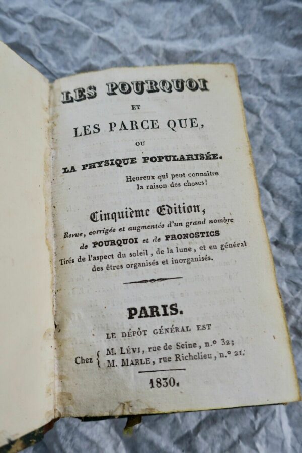 POURQUOI ET LES PARCE QUE OU LA PHYSIQUE POPULARISEE 1830 – Image 3