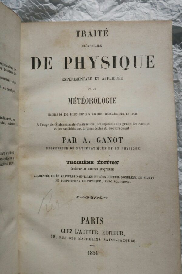 Physique TRAITE ELEMENTAIRE DE PHYSIQUE EXPERIMENTALE ET APPLIQUEE ET DE METEORO – Image 5