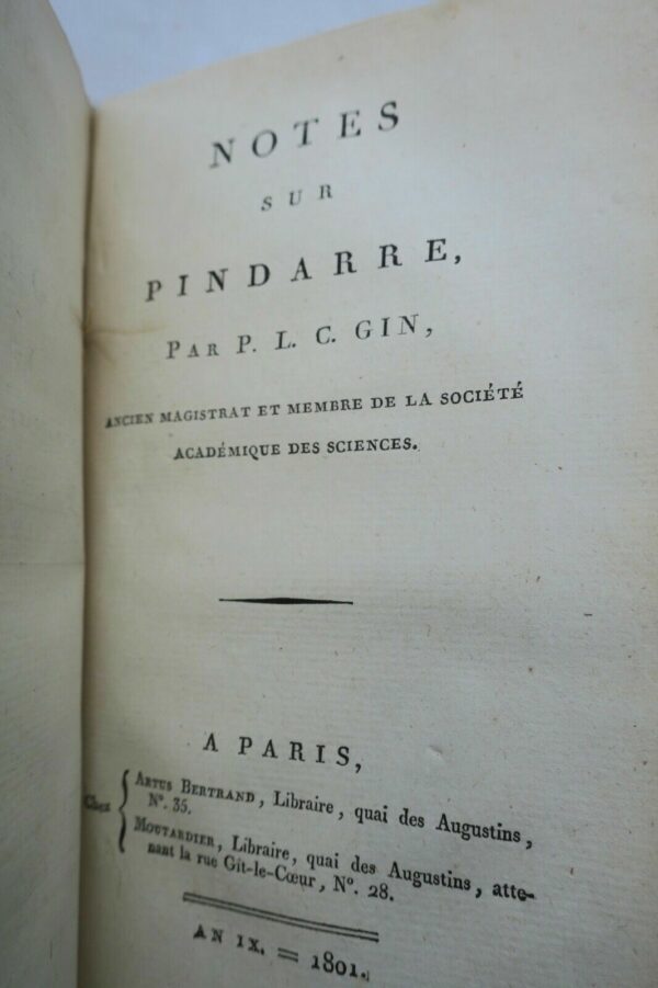 Pindare  Odes de Pindare 1801 – Image 5