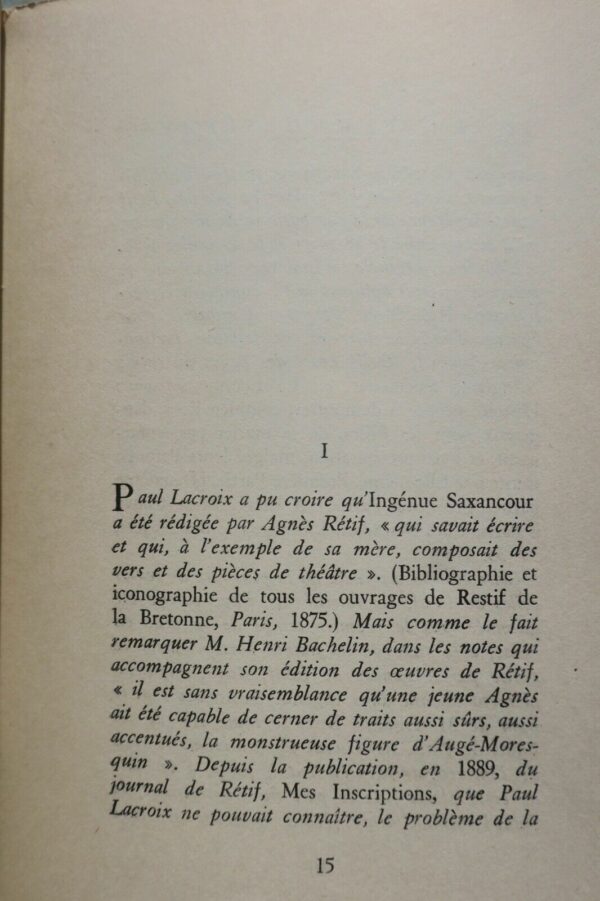 RETIF DE LA BRETONE. Ingénue Saxancour ou La Femme Séparée – Image 6