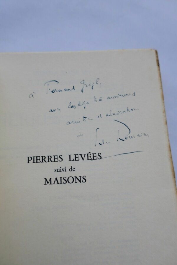 ROMAINS JULES PIERRES LEVEES suivi de MAISONS poèmes + envoi – Image 8