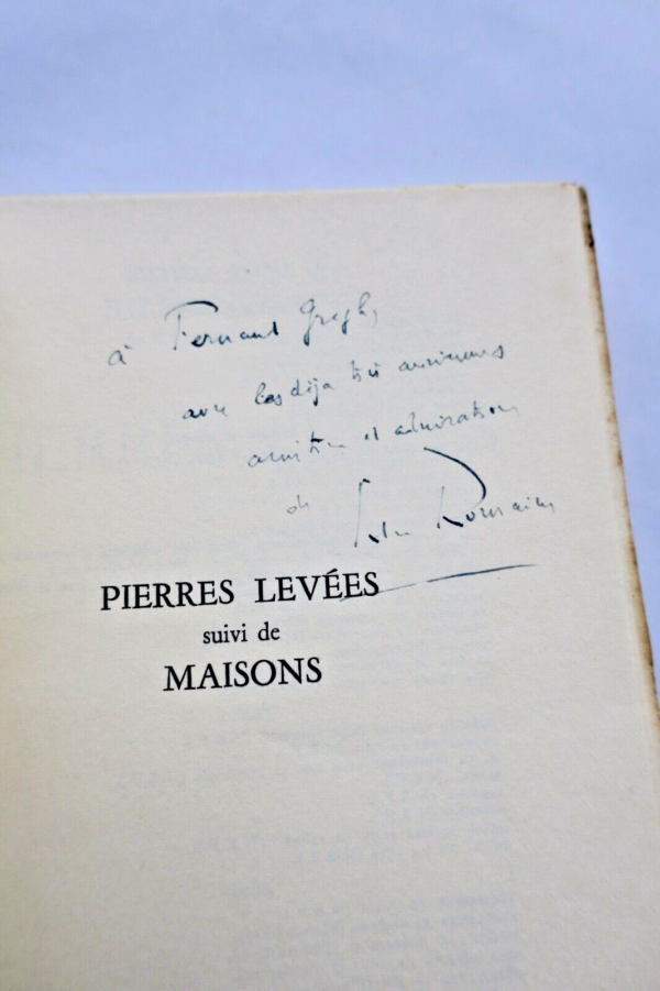 ROMAINS JULES PIERRES LEVEES suivi de MAISONS poèmes + envoi – Image 8