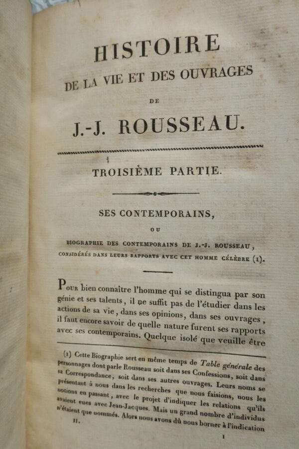 ROUSSEAU  Histoire de la vie et des ouvrages de J.J. Rousseau1821 – Image 6