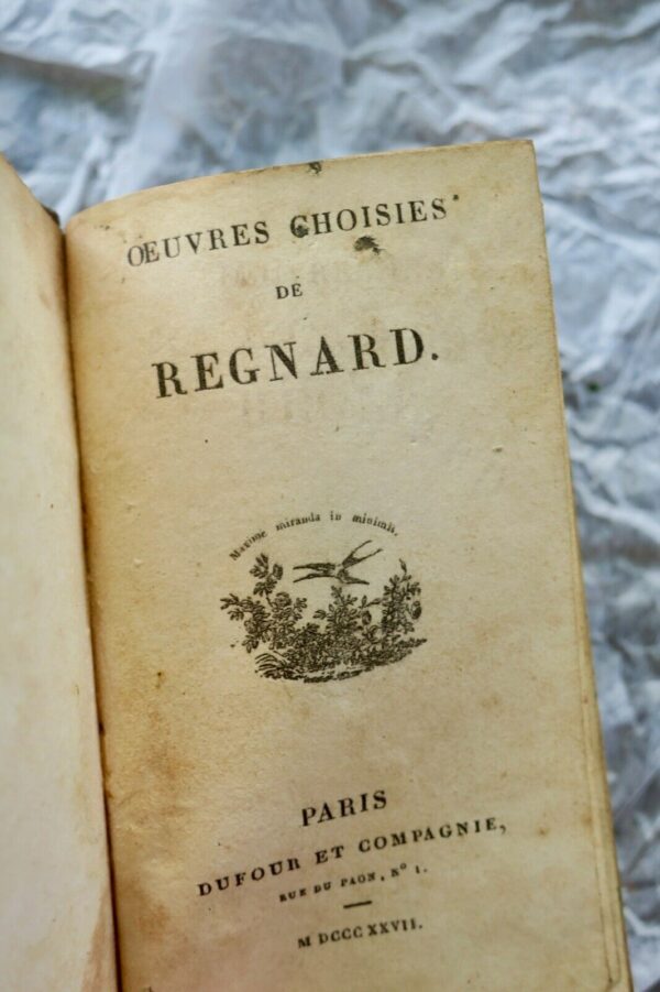 Régnard oeuvres choisies 1827 56 x 95 mm. – Image 3