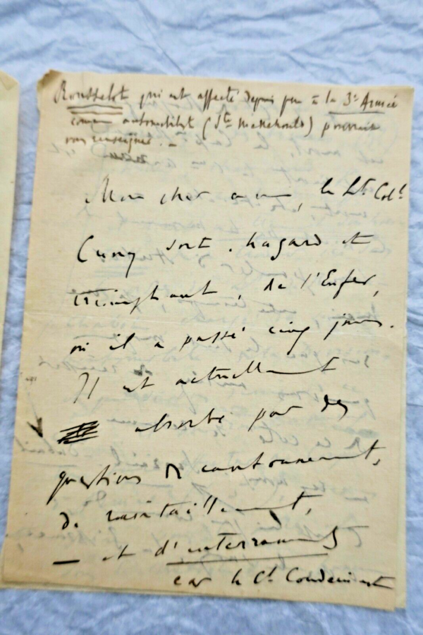 Renaldo HAHN (PROUST) lettre autographe manuscrite & signée GUERRE – Image 3