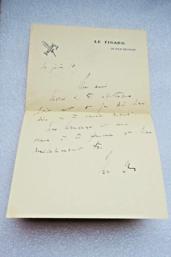 Robert Dreyfus à Fernand Gregh lettres autographes manuscrites – Image 6