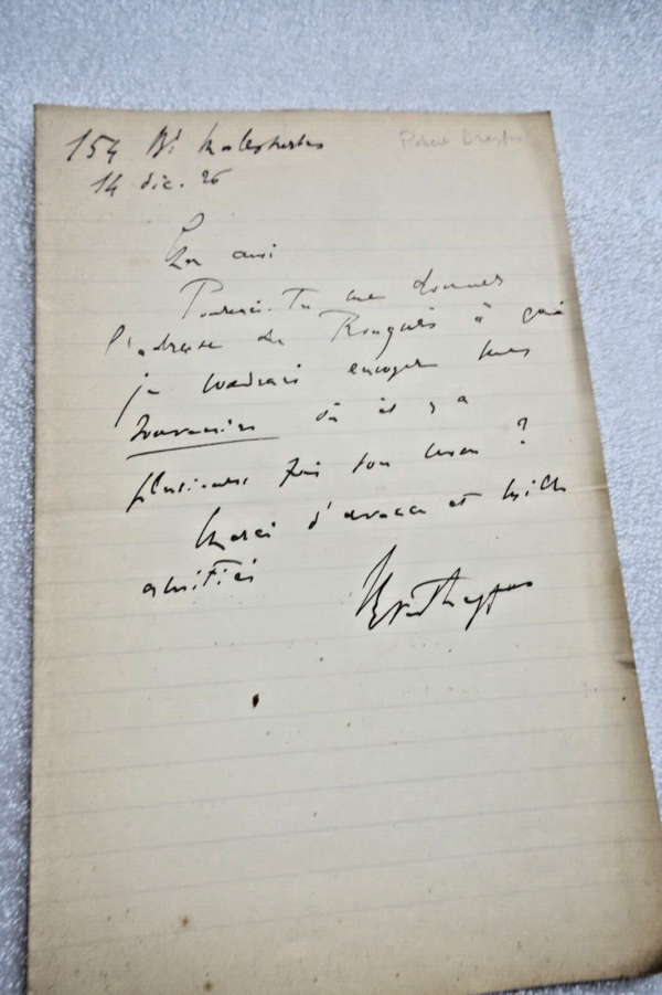 Robert Dreyfus à Fernand Gregh lettres autographes manuscrites – Image 10