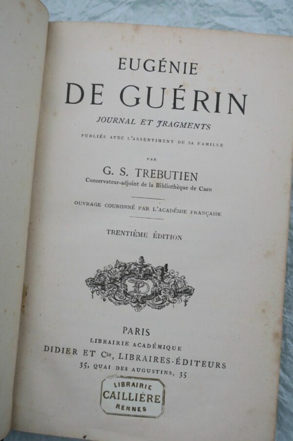 TREBUTIEN Lettres d'Eugénie de Guérin – Image 6