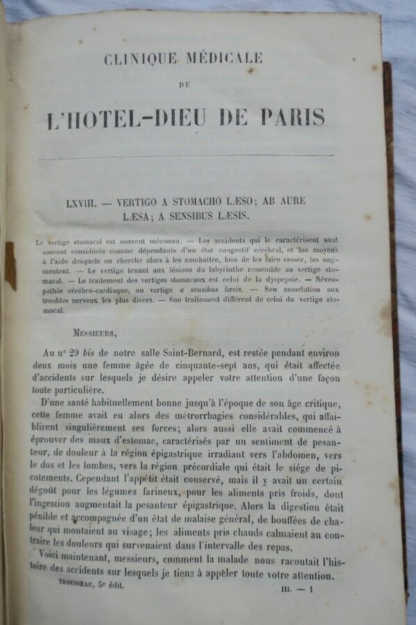 TROUSSEAU Clinique Médicale de l'Hotel-Dieu de Paris 1877 – Image 6