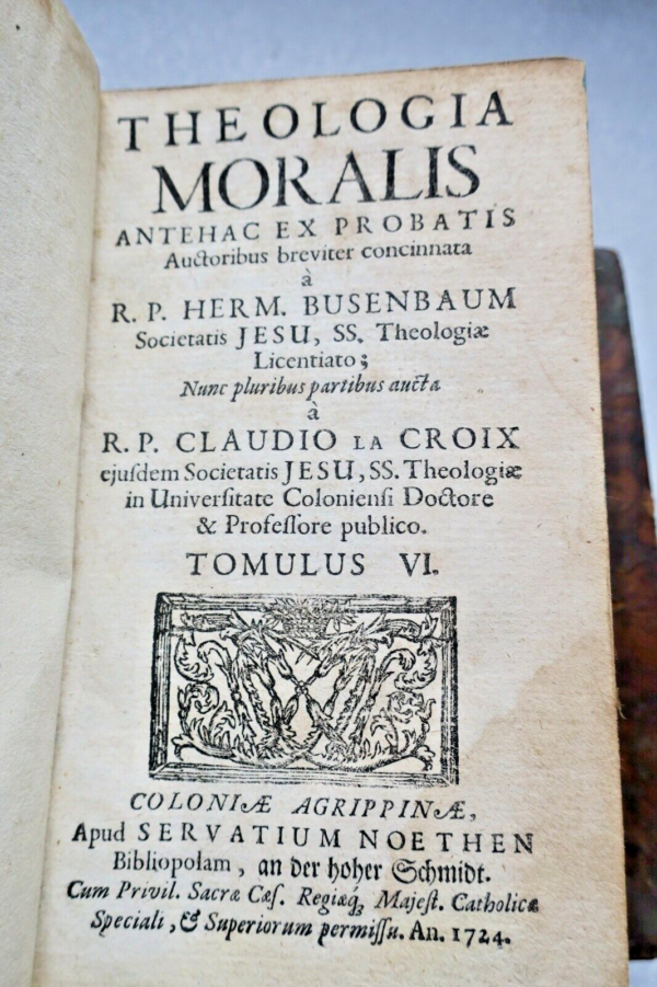 Theologia moralis antehac ex probatis auctoribus breviter concinata 1724 – Image 5