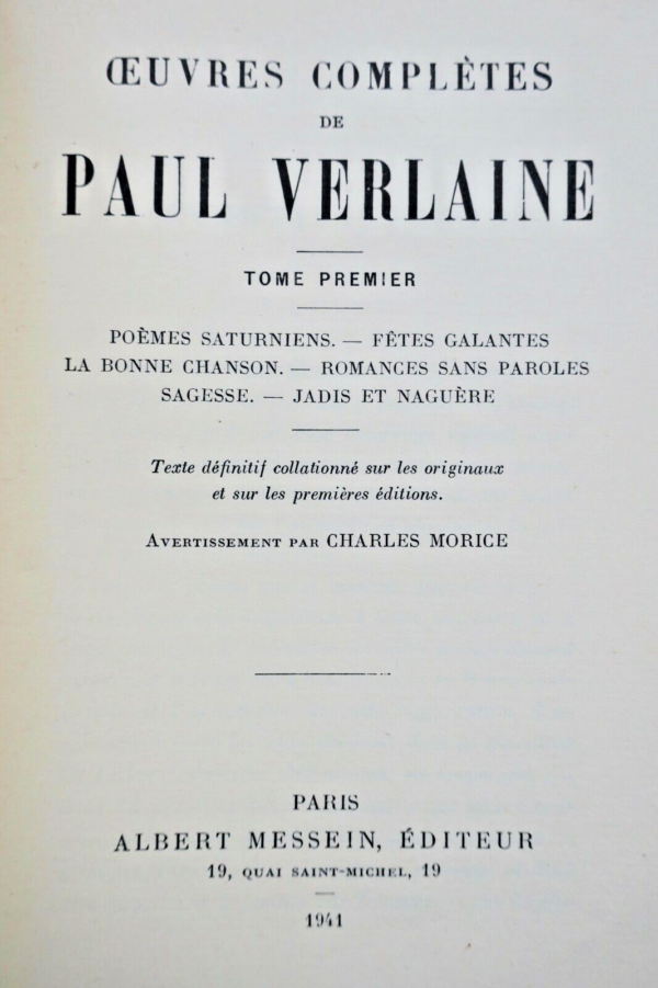 VERLAINE OEUVRES COMPLETES  5 VOLUMES – Image 6