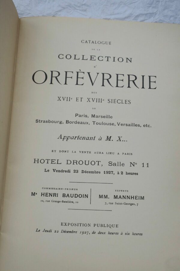 collection de M. X... orfèvrerie ancienne 1927 – Image 8