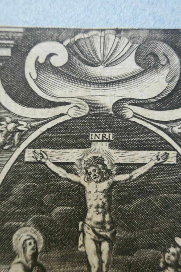 gravure pieuse 17 ème Crucifixion – Image 4