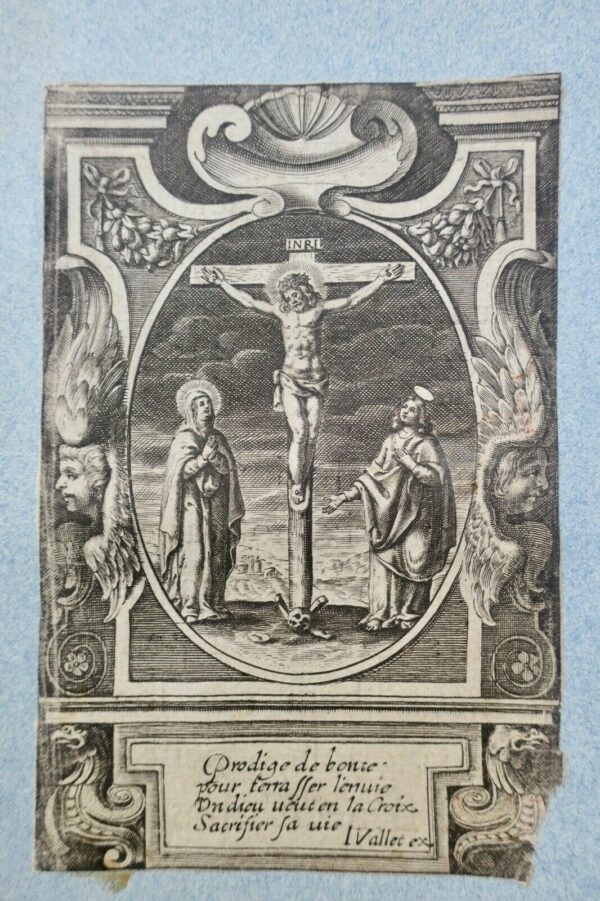 gravure pieuse 17 ème Crucifixion