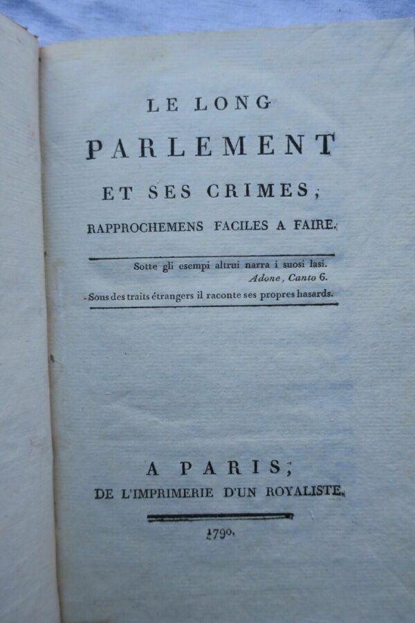 révolution Le long Parlement et ses crimes, rapprochemens faciles a faire 1790 – Image 3