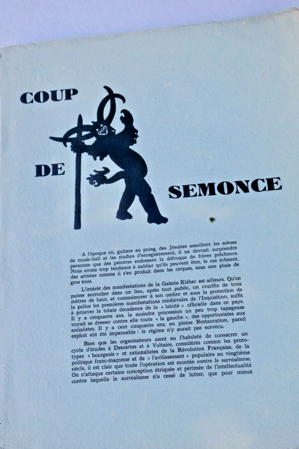 surréalisme Tract surréaliste Coup de semonce 1957