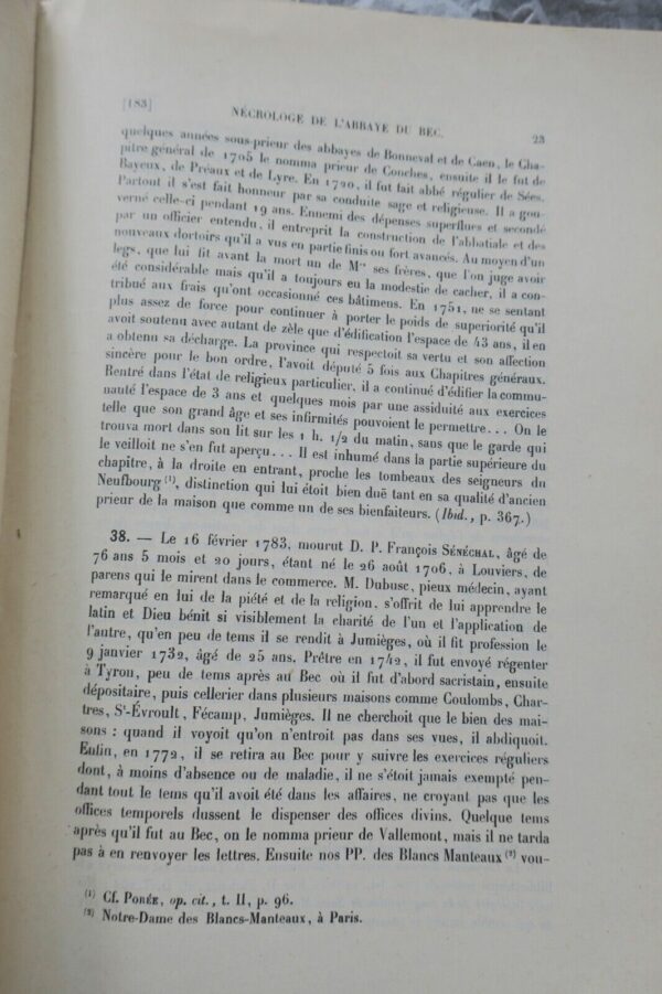 Abbaye du bec extraits du nécrologue de l'abbaye du bec 1926 Sauvage – Image 3