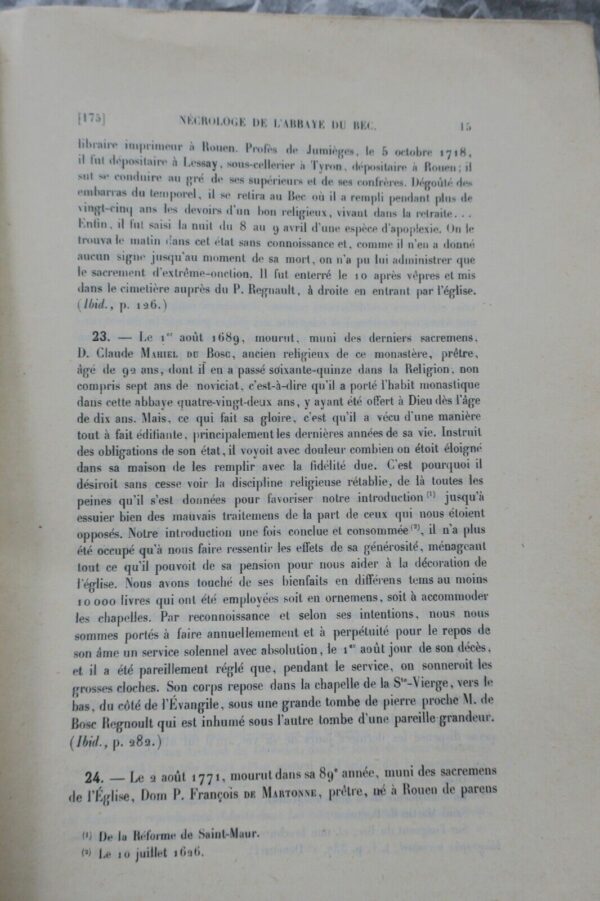 Abbaye du bec extraits du nécrologue de l'abbaye du bec 1926 Sauvage – Image 4