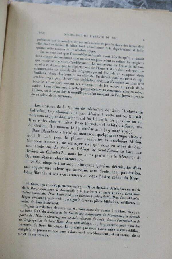 Abbaye du bec extraits du nécrologue de l'abbaye du bec 1926 Sauvage – Image 5