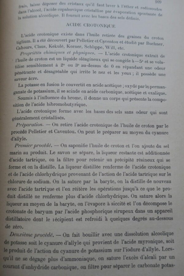 Acides organiques historique, propriétés chimiques & physiques extraction..1895 – Image 4