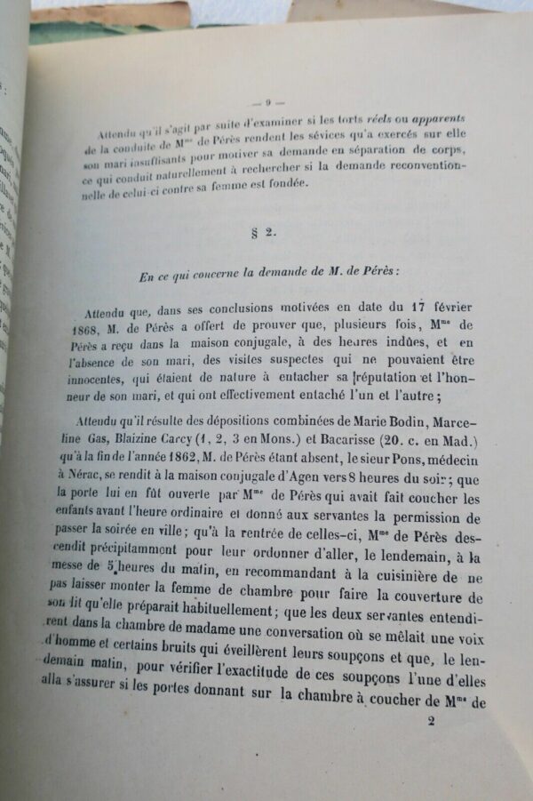 Agen Lesueur de Pérès 1869 affaire cour impériale – Image 9