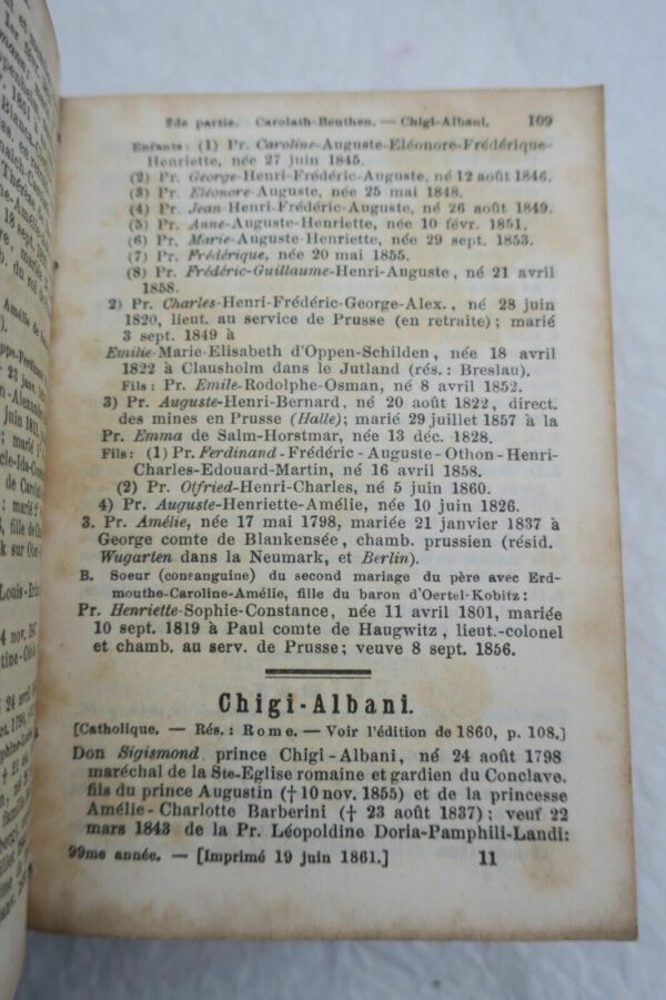 Almanach de Gotha 1862 Annuaire généalogique, diplomatique et statistique... – Image 9