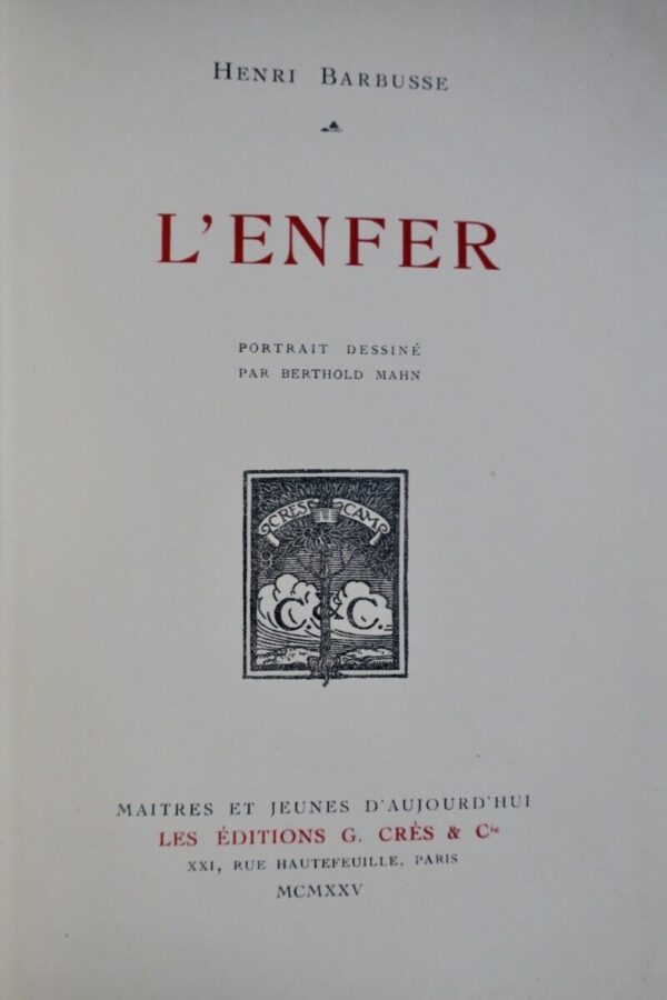 BARBUSSE L'ENFER/ vélin nté – Image 4