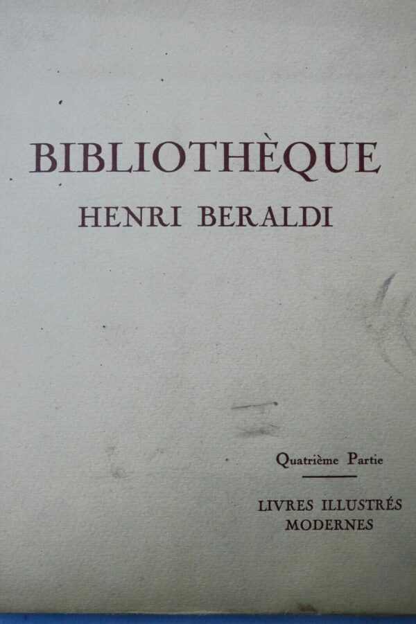 BERALDI Bibliothèque Henri Beraldi 1935 – Image 3