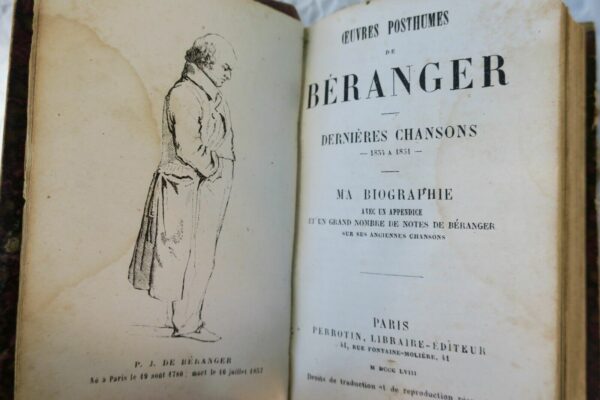 Beranger Oeuvres posthumes de Beranger. Dernieres chansons MINI