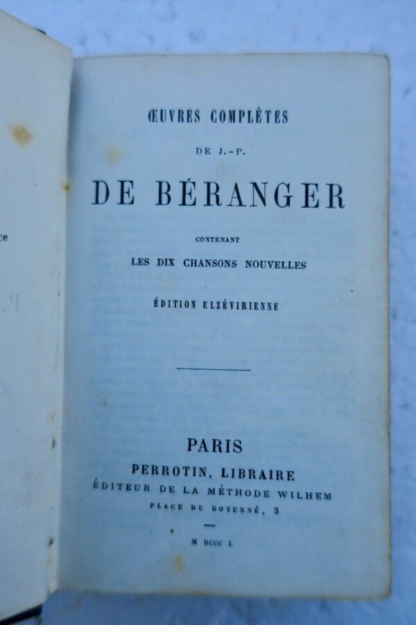 Béranger oeuvres complètes de P.-J. de Béranger, 1850. MINI – Image 4