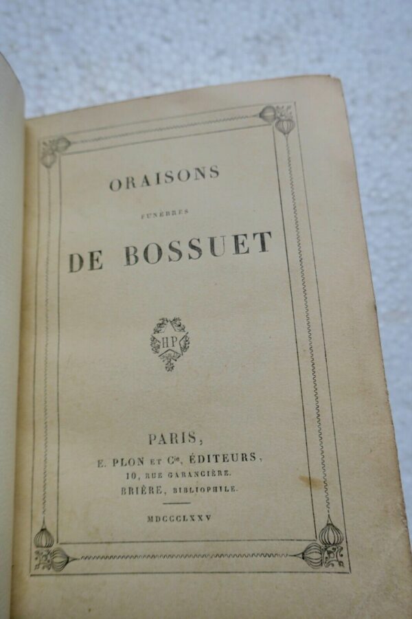 Bossuet Oraisons funèbres de Bossuet 1875 – Image 3