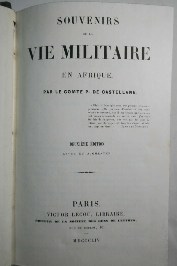 CASTELLANE Pierre de, Souvenirs de la vie militaire en Afrique 1854 – Image 5