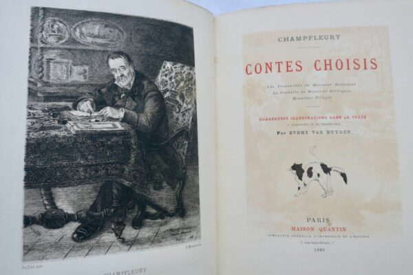 CHAMPFLEURY. VAN MUYDEN . Contes choisis ex sur vergé nté + envoi de Carteret – Image 12