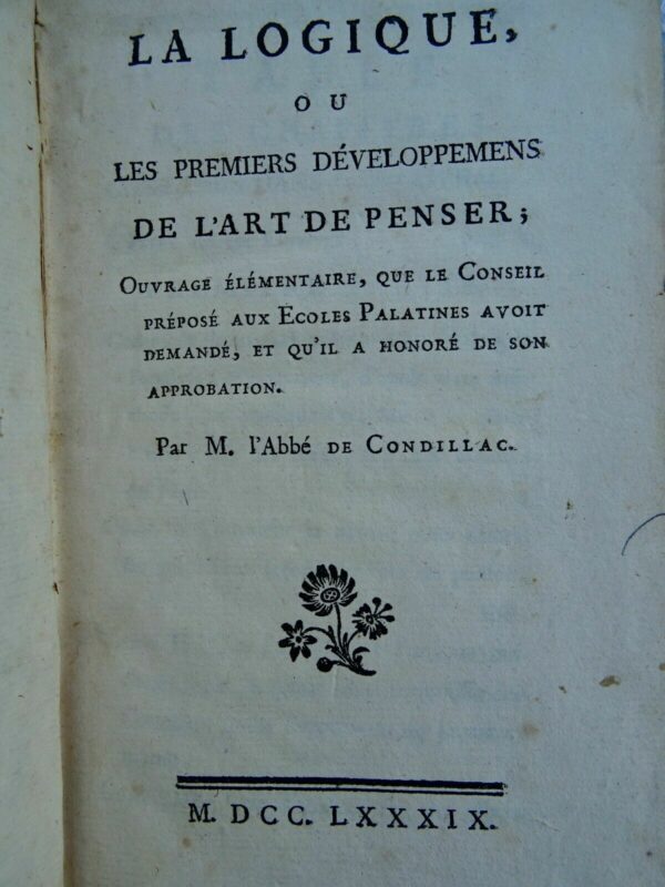 Condillac La Logique ou les premiers développemens de l'art de penser 1789 – Image 4