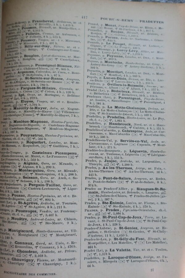 DICTIONNAIRE DES COMMUNES - (FRANCE ET ALGERIE) -1899 – Image 4