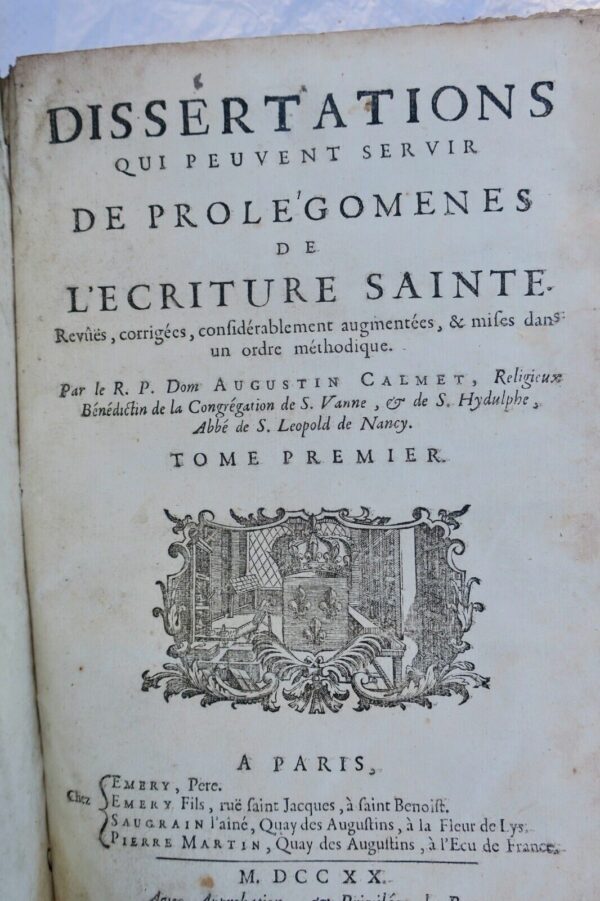 Dissertations qui peuvent servir de prolégomènes de l'Ecriture Sainte 1720 – Image 12