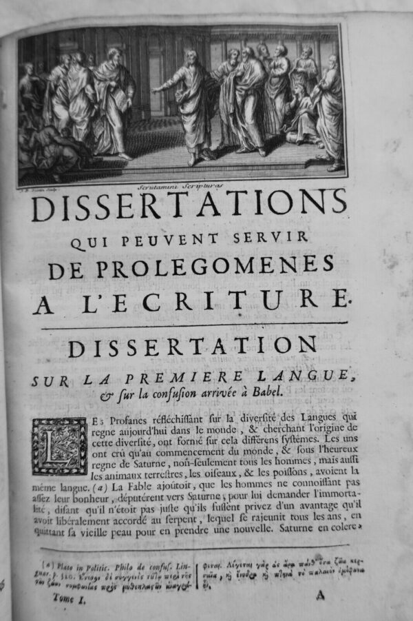 Dissertations qui peuvent servir de prolégomènes de l'Ecriture Sainte 1720