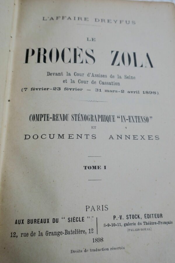 Dreyfus procès Zola devant la Cour d'Assises de la Seine et la Cour de Cassation – Image 9