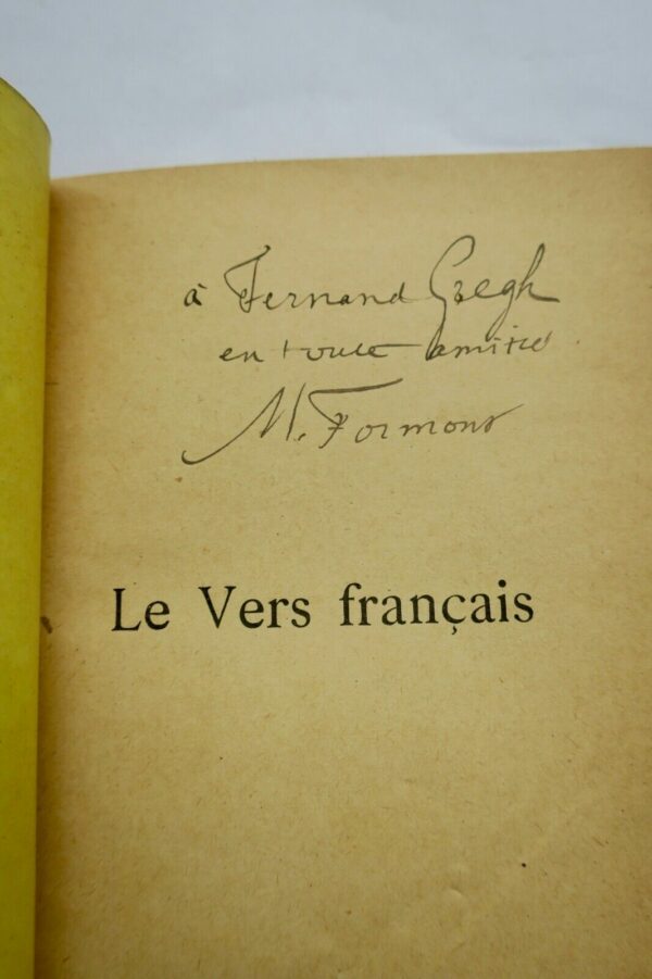 FORMONT & LEMERRE  LE VERS FRANCAIS - VERSIFICATION ET + dédicace