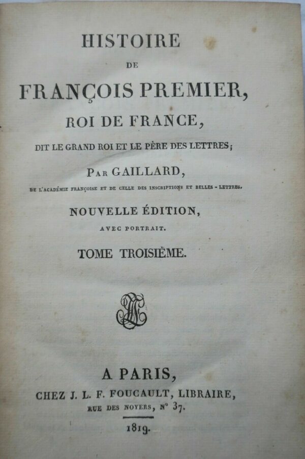 Francois 1er GAILLARD  Histoire de François Premier 1819 – Image 5