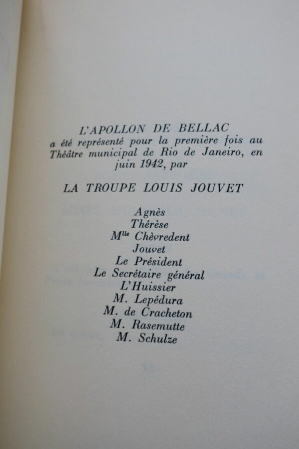 GIRAUDOUX. Jean. L'Apollon de Bellac. 1946 – Image 6