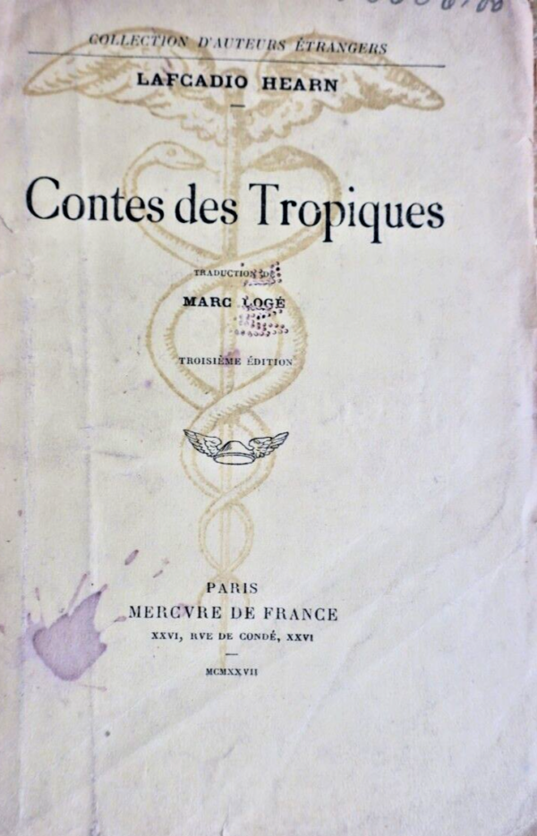 HEARN LAFCADIO CONTES DES TROPIQUES 1926