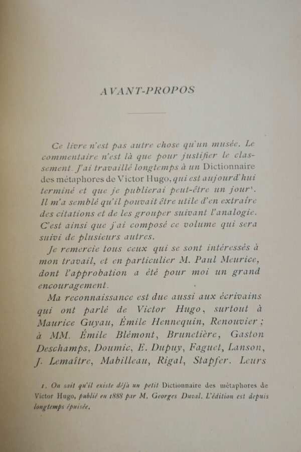 HUGO LE SENS DE LA FORME DANS LES METAPHORES DE VICTOR HUGO  + dédicace – Image 8