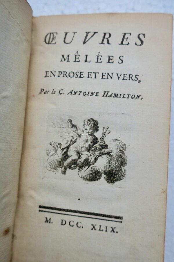 Hamilton, Antoine (Comte) Oeuvres mêlées en prose et en vers 1749 Cazin – Image 5