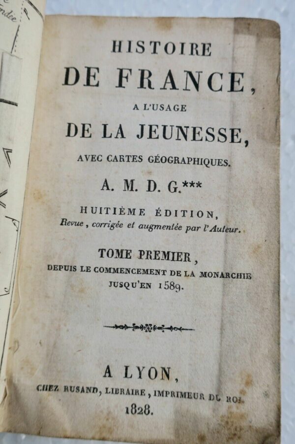 Histoire de France a l'usage de la jeunesse avec cartes géographiques 1828 – Image 4