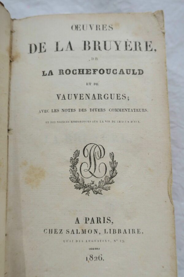 LA BRUYERE. LA ROCHEFOUCAULD. VAUVENARGUES 1826 – Image 8