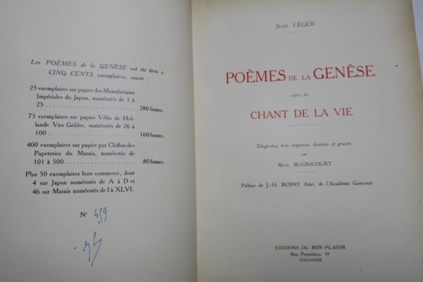 LEGER  POEMES DE LA GENESE, SUIVIS DU CHANT DE LA VIE – Image 5