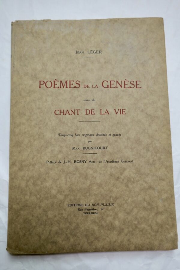 LEGER  POEMES DE LA GENESE, SUIVIS DU CHANT DE LA VIE